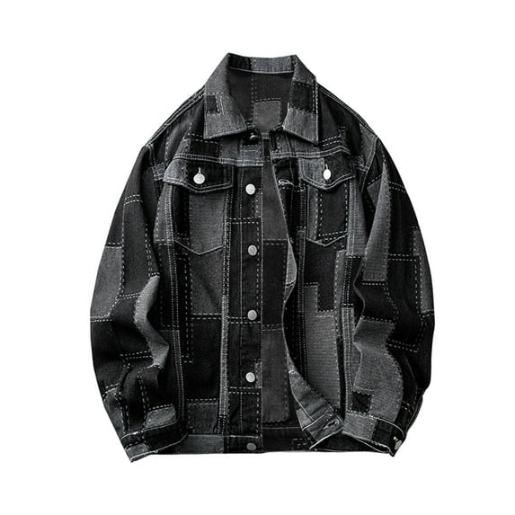 Rrunsv Men's Corduroy Button Down Shirts Casual Long Sleeve Shacket Jacket with Flap Pockets(Black,M)