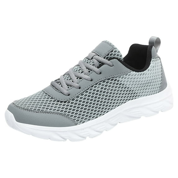 Rrunsv Men's Fashion Sneakers Slip On Walking Shoes Lightweight Breathable Running Comfortable Casual Sneakers for Men Z1-Grey,8.5