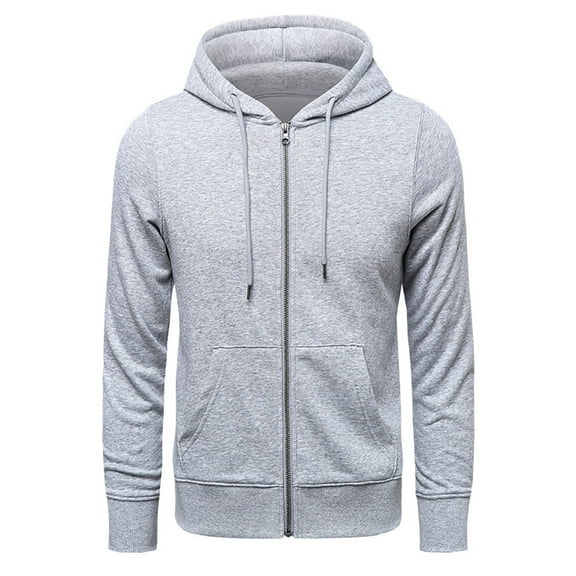 Rrunsv Men's Heavyweight Full Zip Casual Fashion Fleece Hoodie Sweatshirts for Men Light Gray,XL