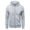 thumbnail image 1 of Rrunsv Men's Hoodies Casual Striped Drawstring Hooded And Zipper Up Hoodie Slim Fit Sweatshirt Black Hoodie Light Gray,L, 1 of 3