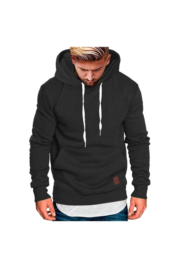 Men's Hoodies Pullover Lightweight Casual Sweatshirts Jackets Long Sleeve Sport Outdoor Drawstring Hoodie Trendy Clothes Black,XL
