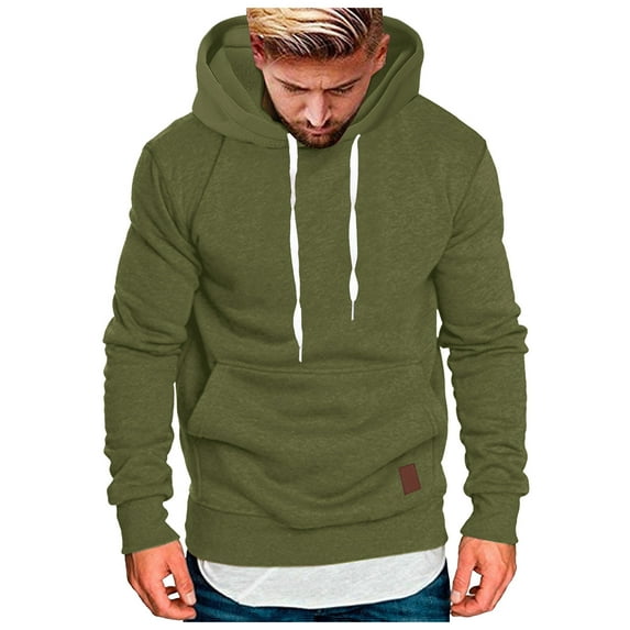 Rrunsv Men's Hoodies Pullover Lightweight Casual Sweatshirts Jackets Long Sleeve Sport Outdoor Drawstring Hoodie Trendy Clothes Green,3XL