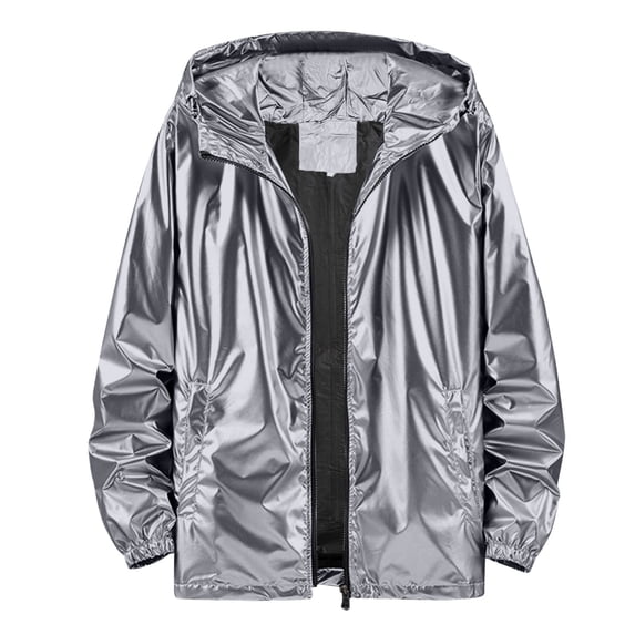 Rrunsv Men's Lightweight Jackets Casual Windbreaker Stylish Light Golf Full Zip Up Work Dress Business with Zip Pockets Bomber Jackets(Grey,XL)