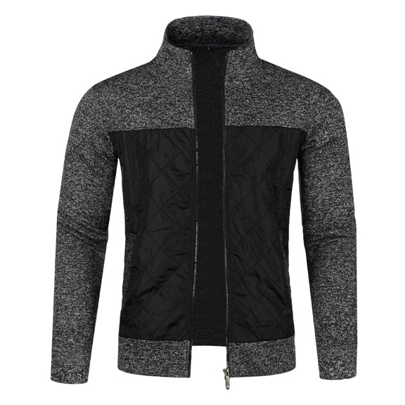 Rrunsv Men's Lightweight Puffer Jacket Hooded Full Zip Water-Resistant Quilted Lined Winter Coats Dark Gray,M