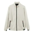 thumbnail image 1 of Rrunsv Men's Zip-Front Golf Jacket Zip Up Jackets Fleece Jackets(Khaki,L), 1 of 1