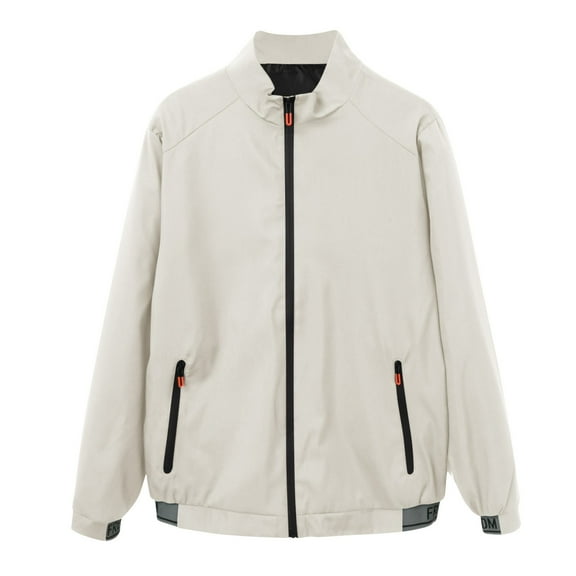 Rrunsv Men's Zip-Front Golf Jacket Zip Up Jackets Fleece Jackets(Khaki,L)