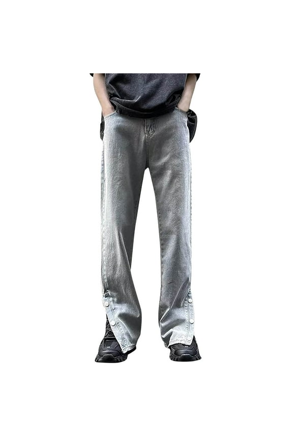 Mens Bootcut Jeans Men's Slim Fit Skinny Stretch Comfy Denim Jeans Pants Blue,S