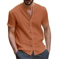 thumbnail image 1 of Rrunsv Mens Button Down Shirt Mens Short Sleeve Shirt Casual Summer Beach Button Down Shirts Orange,M, 1 of 5