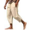 thumbnail image 1 of Rrunsv Mens Casual Pants Mens Casual Joggers Pants Stretch Elastic Waist Drawstring Cargo Sweatpants for Men Khaki,L, 1 of 5