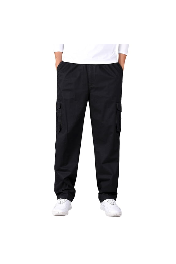 Mens Dress Pants Men Joggers Chino Cargo Pants Hiking Outdoor Recreation Pants Twill Fitness Track Jogging Pants Casual Cotton Pants Black,XL