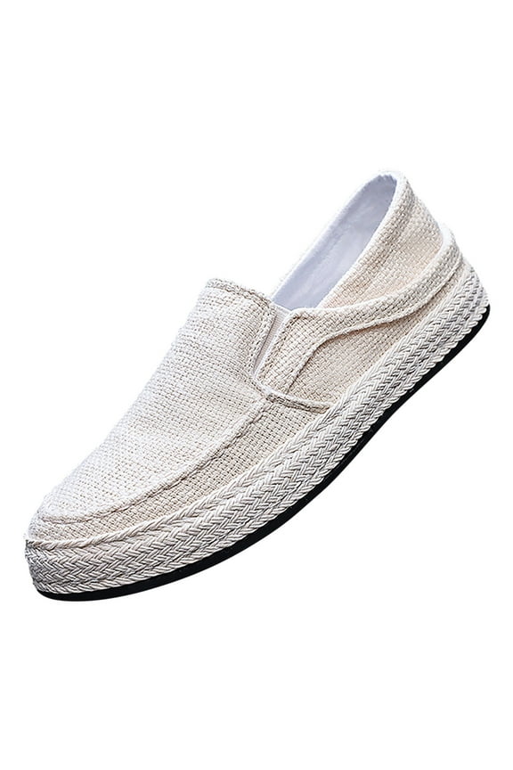 Mens House Shoes Mens Loafers Wedding Dress Shoes Slip-On Loafers for Men Suit Shoes Beige,44