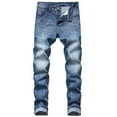 thumbnail image 1 of Rrunsv Mens Jeans Stretch Mens Jeans Bootcut Patchwork Streetwear Bell Bottom Jeans with Design Denim Pants Dark Blue,30, 1 of 4