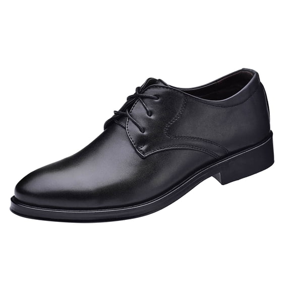Rrunsv Mens Shoes Men'S Trendy Oxford Stitching Uppers Business Casual Leather Dress Shoes Black,44