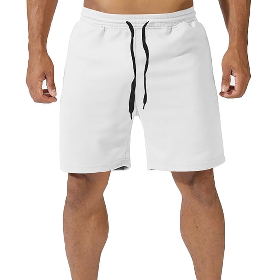 Rrunsv Mens Shorts Men's Workout Running Shorts Gym Shorts Lightweight Hiking Sport Shorts White,XL
