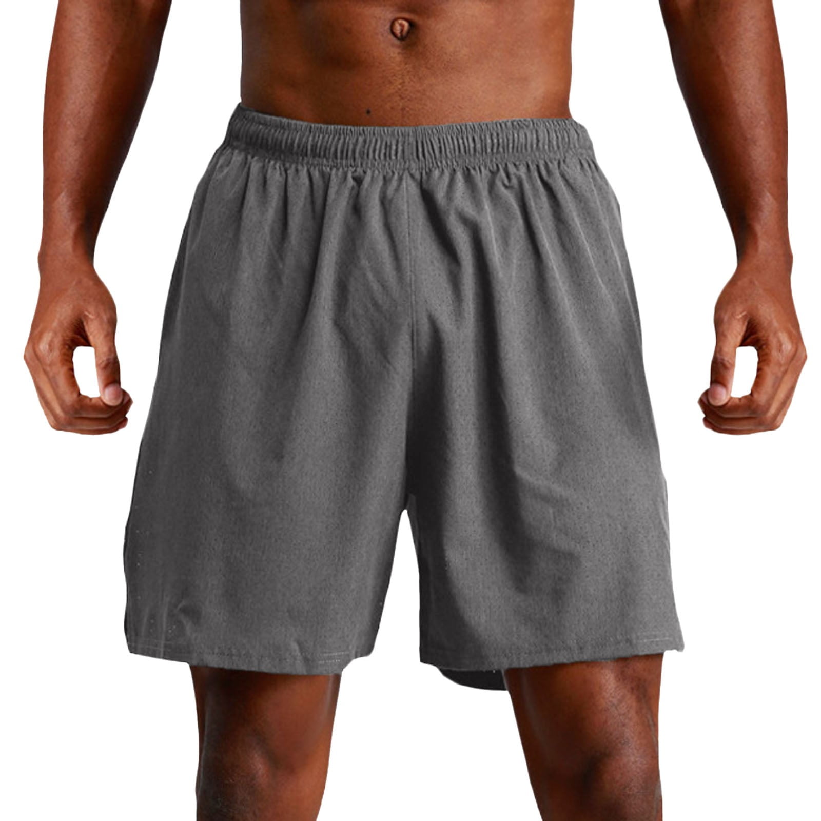 Rrunsv Mens Shorts Mens Running Shorts Gym Workout Shorts for Men Grey ...
