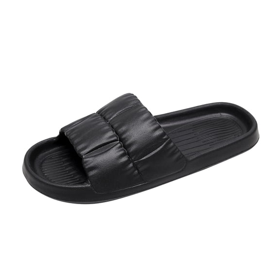 Rrunsv Mens Slides Slides for Men Comfort Soft Slippers Summer Open Toe Sandals for Indoor and Outdoor Black,41