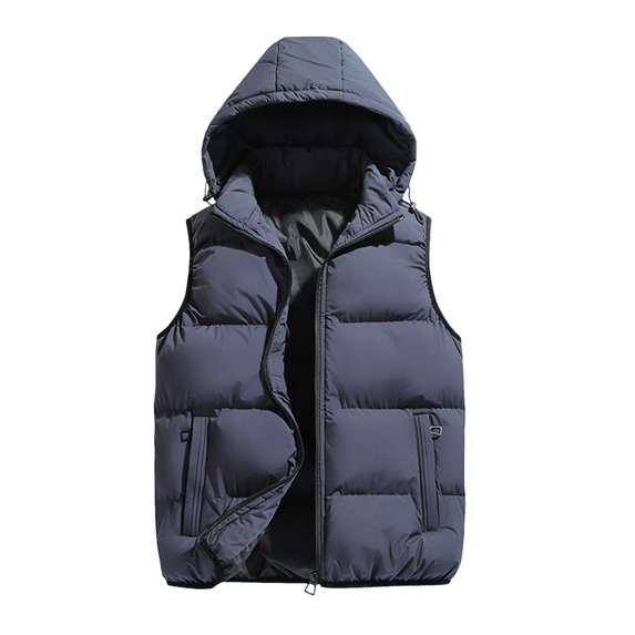 Rrunsv Mens Vests Outerwear Mens Winter Coats Trench Parkas Winter Casual Solid Windbreaker Overcoat Navy,XXL