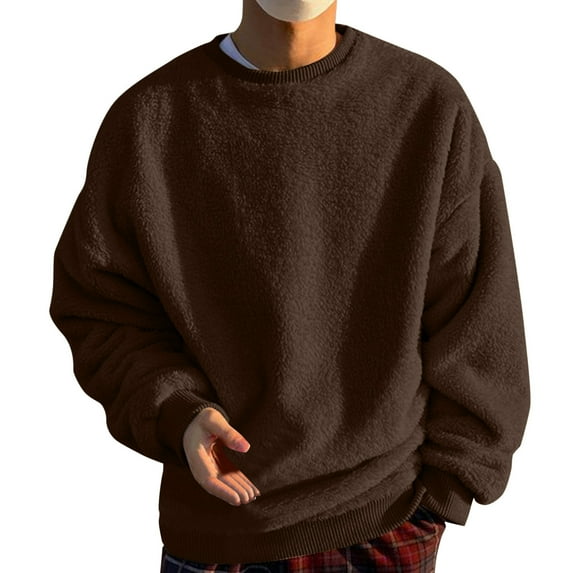 Rrunsv Mens Workout Hoodie,Long Sleeve Fleece Lightweight Pullover Hooded Sweatshirt with Pocket Boys Clothes Brown,2XL