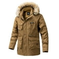 thumbnail image 1 of Rrunsv Parkas for Men Men Print Jacket Warm Winter Casual Loose Fit Outwear Overcoats Parka Jacket Coats Yellow,XXXXL, 1 of 4