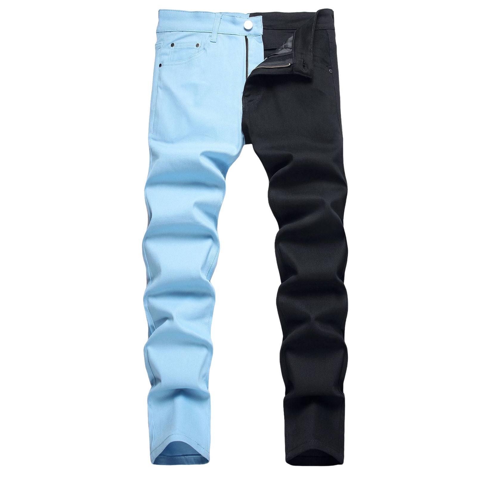 Rrunsv Slim Fit Jeans for Men Men s Ripped Slim Fit Straight Leg Jean Denim Pant Sky Blue XXL Walmart