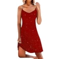 thumbnail image 1 of Rrunsv Slip Nightgowns for Women Women's Cotton Sleepwear Long Sleeves Nightgown Print Tee Sleep Dress Red,XXL, 1 of 5