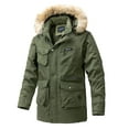 thumbnail image 1 of Rrunsv Winter Parka Men Jackets for Men Fashion Mens Parka Jacket Waterproof Cotton Coat Green,L, 1 of 4