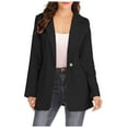 thumbnail image 1 of Rrunsv Women's Business Casual Blazer Long Sleeve Notch Lapel Trendy Work Office Blazer Jackets Outerwear(Black,L), 1 of 4