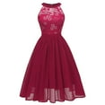 thumbnail image 1 of Rrunsv Womens Wedding Guest Dresses Women's Dresses Elegant Wedding Guest Dress Long Sleeve Floral Midi Dress Flowy Dress Red,M, 1 of 4