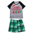 thumbnail image 1 of Rrxhxhs 2026 Family Christmas Matching Pajamas Set Crew Neck Raglan Sleeve Sleepwear Short-Sleeve Plaid Shorts Set, 1 of 5