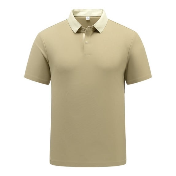 Rrxhxhs Golf Shirts for Men Summer Fashion Contrast Collared 2-Button Short Sleeve Leisure Thin Ice Silk Business Casual Tops,2XL