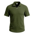 thumbnail image 1 of Rrxhxhs Golf Shirts for Men Waffle Grid Textured Collared Quarter Zip Short Sleeve Breathable Casual Tops,L, 1 of 9