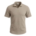 thumbnail image 1 of Rrxhxhs Golf Shirts for Men Waffle Grid Textured Collared Quarter Zip Short Sleeve Breathable Casual Tops,M, 1 of 9
