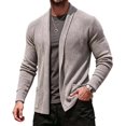 thumbnail image 1 of Rrxhxhs Mens Cardigan Solid Color Open Front Long Sleeve Warm Casual Knitted Sweater Cover Up with Pockets, 1 of 8