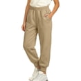 thumbnail image 1 of Rrxhxhs Pants for Girls Solid Color Elastic Waist Loose Fleece Casual Athletic Joggers with Patch Pockets,Khaki,10-11 Years, 1 of 7