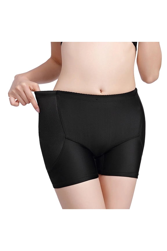 Women's Shapewear Control Panties Solid Color High Waist Padded Hip Tummy Control Butt Lifting Anti-Chafing Shaping Shorts,M