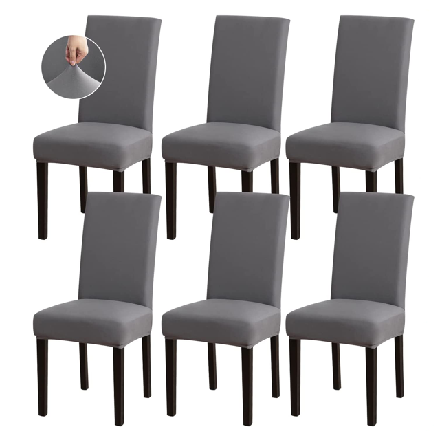 Rrysemdor Chair Covers for Dining Room Set of 6, Stretch Removable