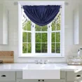 thumbnail image 1 of Rs8 1-Piece Navy Blue Waterfall Blackout Rod Pocket Window Valance With Decorative Trim 48"Wx 38"L, 1 of 1