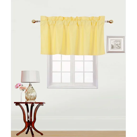 Rs9 1-Piece Yellow Swag Straight Insulated Foam Lined Blackout Rod Pocket Window Valance 38"Wx 18"L
