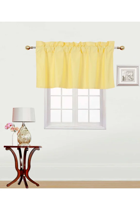 Rs9 1-Piece Yellow Swag Straight Insulated Foam Lined Blackout Rod Pocket Window Valance 38"Wx 18"L