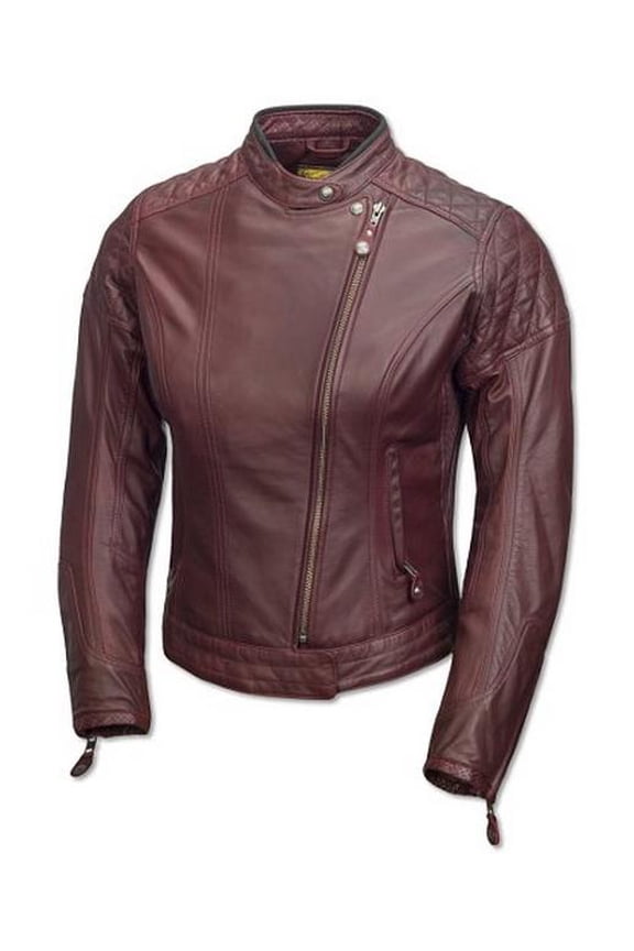Riot Leather Womens Jacket (Large, Oxblood)