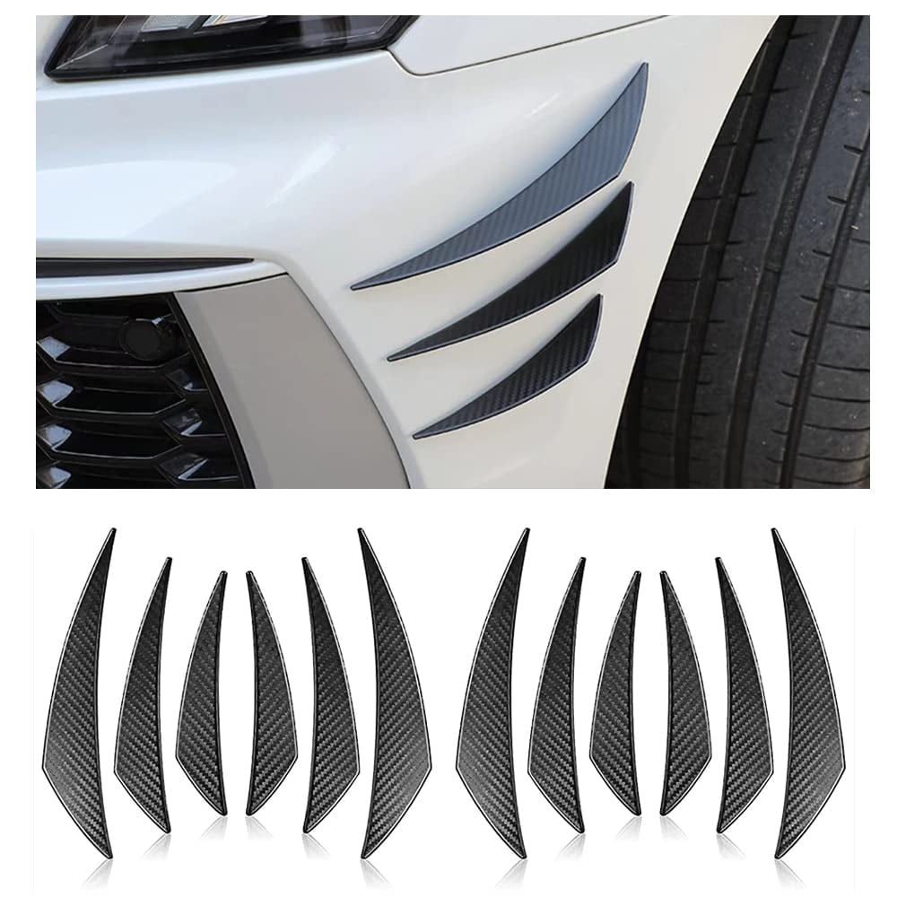 Rsept 12 Pcs Universal Car Spoiler Canards Kit,Car Front Bumper Lip