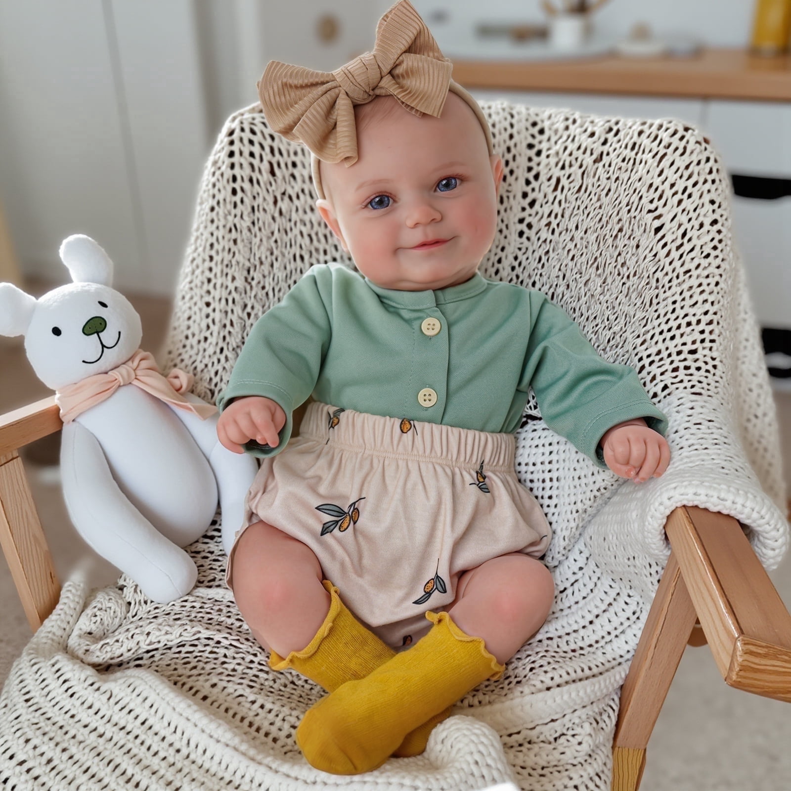 Rsgdolls Realistic Weighted Baby Doll, Lifelike Reborn, Full Silicone Vinyl Body, Newborn Girl, 20 inch