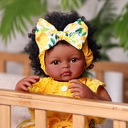 RSG Lifelike Reborn Baby Dolls Black Girl- 17 Inch Soft Body - Handmade Real Life Baby Dolls with Clothes and Toy Gift for Kids Age 3+