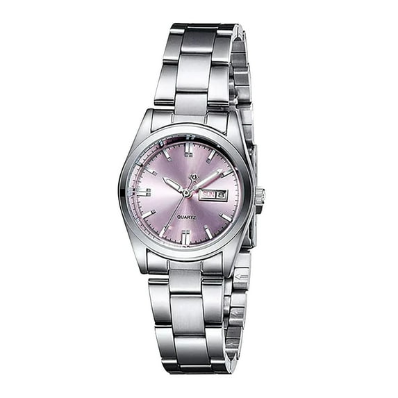 Rskk Ladies Waterproof Calendar Watch Women Watches Ladies Quartz Clocks Watch Women Stainless Steel Date Gift Dial Women Analog Watch with Stainless Steel Expansion Band