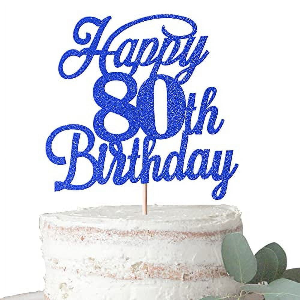 Rsstarxi 1 Pack Happy 80th Birthday Cake Topper Glitter 80 & Fabulous ...