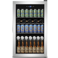 thumbnail image 1 of Rstll 150 Can Beverage Refrigerator with Glass Door,Extra Bottles Rack,Touch Control Panel,Freestanding Mini Fridge,Silver,2026, 1 of 7