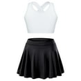 thumbnail image 1 of Rswnyirn Girls 2 Piece Tennis Golf Outfit Athletic Sports Tank Top with Pleated Skort Skirts Set White&Black 8, 1 of 7