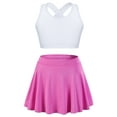 thumbnail image 1 of Rswnyirn Girls 2 Piece Tennis Golf Outfit Athletic Sports Tank Top with Pleated Skort Skirts Set White&Pink 6, 1 of 7