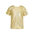 thumbnail image 1 of Rswnyirn Girls Boys Sparkly Metallic T-Shirt for Dance Performance Costume Jazz Hip Hop Dancewear Gold 110, 1 of 7