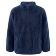 thumbnail image 1 of Rswnyirn Girls Fleece Sherpa Jacket Full Zip Coat Long Sleeve Sweatshirt Outwear Cardigan Overcoat Navy Blue 150, 1 of 7